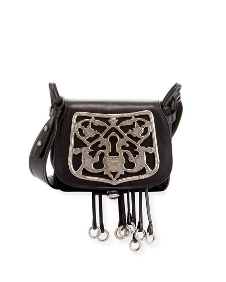 Prada Corsaire Leather Shoulder Bag with Metal Key Lock